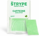 Bandes d'énergie: Caféine instantanée dans une bande: 80mg par portion: Caféine portable + Menthes de souffle: Zero Calories & Zero Sugar: Spearmint Saveur: 12 Bandes par paquet