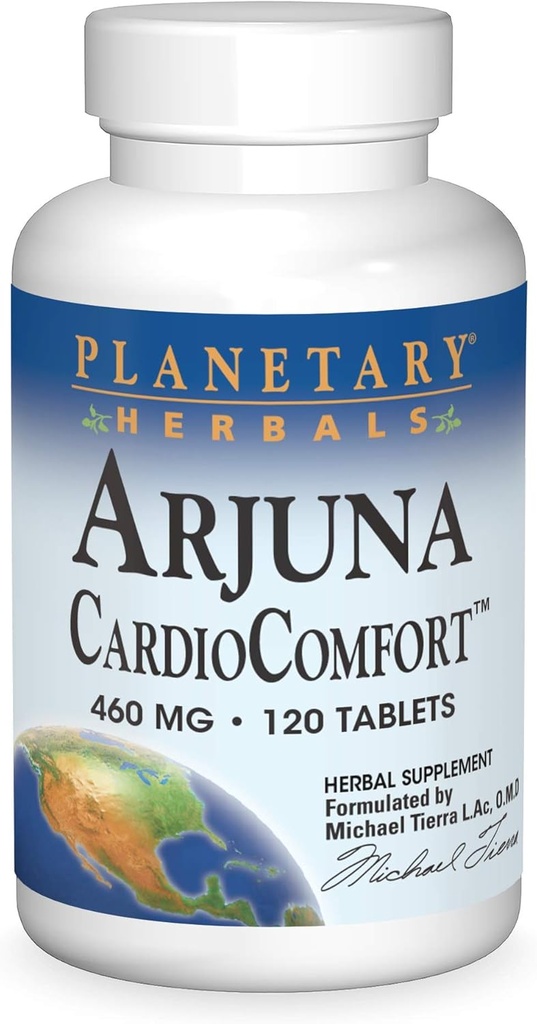 Herbes Planétaires Arjuna CardioComfort*, Soutien aux systèmes cardio-vasculaires et circulatoires*, 460 mg - 120 comprimés