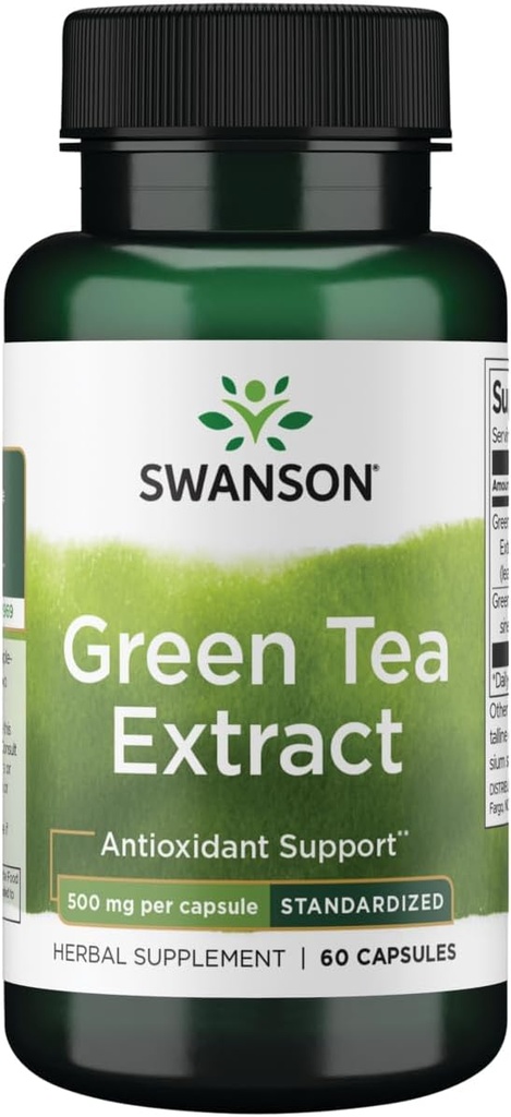 Extrait de thé vert de Swanson 500 Milligrammes 60 Capsules