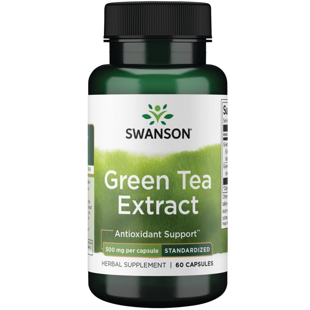 Extrait de thé vert de Swanson 500 Milligrammes 60 Capsules