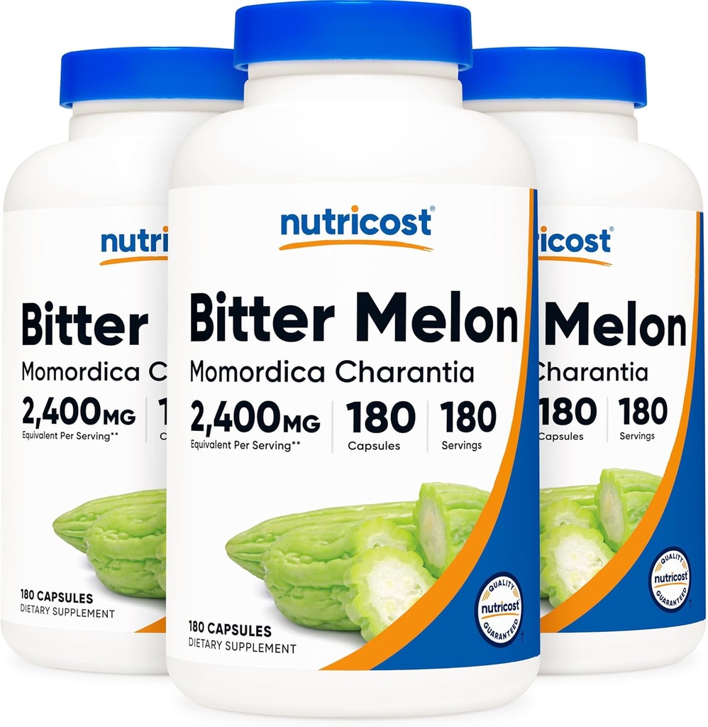Nutricost Bitter Melon 600mg, 180 Capsules (3 bouteilles)