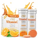 SIGNIFY NATURE Vitamine C 1000mg Comprimés effervescents - Potent Immune Support VIT C avec supplément de zinc - sans sucre et formule végétalienne