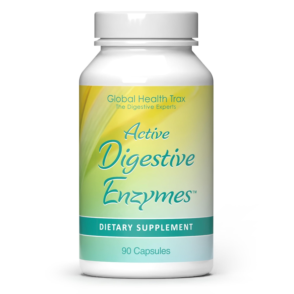 Global Health Trax - Supplément aux enzymes digestives actives, 90 capsules - Soutien digestif complet avec enzymes pour promouvoir une digestion saine pour les hommes et les femmes
