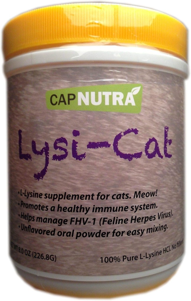 Supplément Lysine Lysi-Cat pour chats, 8 oz. Canister, 500 portions, soutient un système immunitaire sain, libre Scoop inclus!