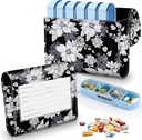 Pill Organizer Case, Weekly Travel Pill Case Rappel de médicaments quotidien AM PM, Jour Nuit 7 Compartiments, pour 4 fois par jour, 7 jours par semaine-inclut Elégant étui en cuir imprimé