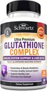 BioSchwartz Supplément de glutathion 500mg - Détox hépatique avec Quercetin, Vitamine C, Thistle de lait, acide alpha lipoïque - pilule de soutien immunitaire - Formule de santé de défense immunitaire améliorée - 60 Capsules