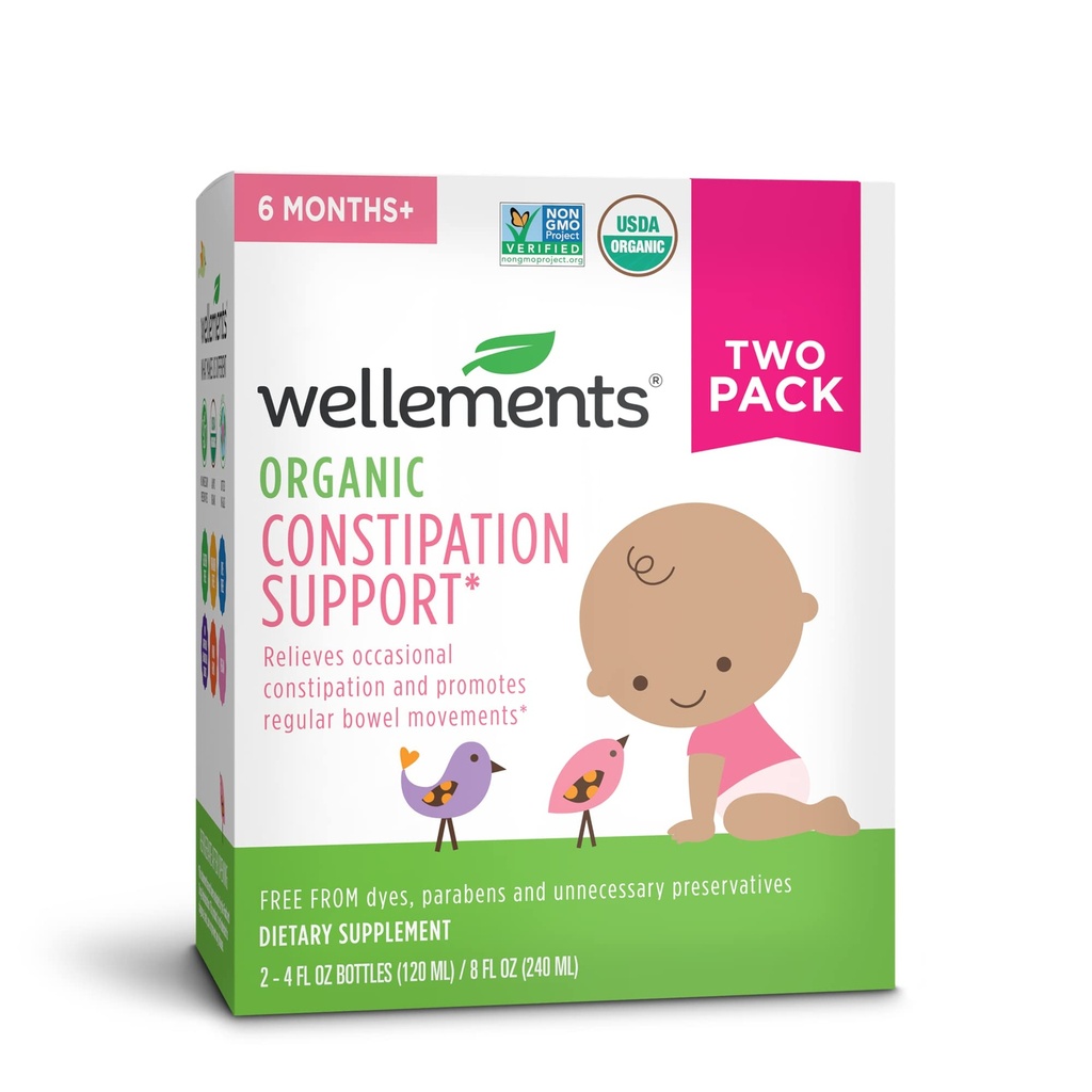 bienements Soutien à la constipation biologique pour bébé soulage Constipation occasionnelle pour les nourrissons et les tout-petits, pas de laxatifs Harsh, USDA certifié biologique, 4 Fl Oz (paquet de 2), 6 mois +