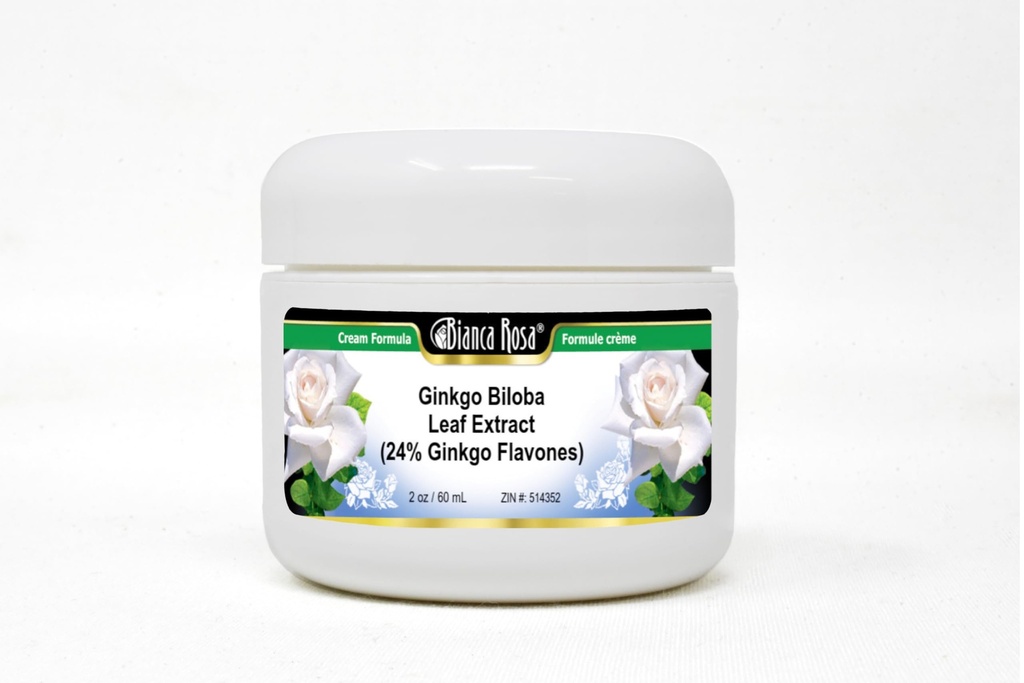 Extrait de feuille de Ginkgo Biloba (24% de fleurs de Ginkgo) Crème (2 oz, ZIN: 514352)