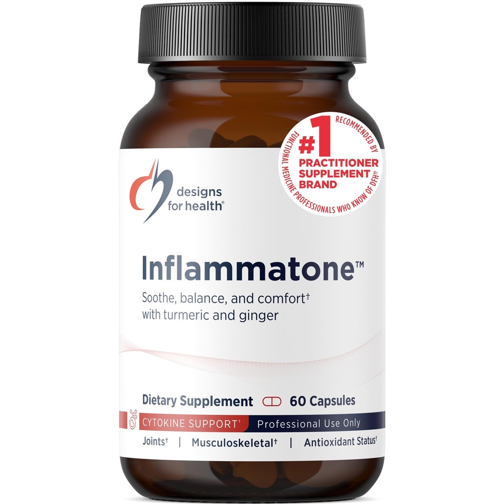 Designs for Health Inflammatone - Suppléments curmériques avec enzymes protéolytiques, Boswellia, Quercetin & Resvératrol (60 Capsules)