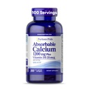 Puritan's Pride Absorbable Calcium 1200 mg Plus Vitamine D3 25mcg 1000 UI avec Bone-ActiveTM, 200 softgels à libération rapide