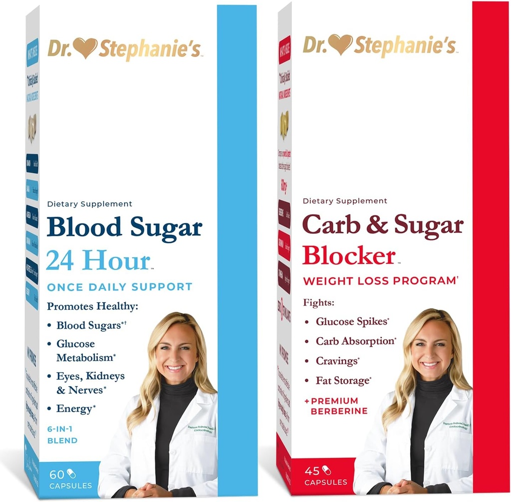 Pack du Dr Stephanie - Soutien 24 heures + Carb & Sugar Blocker - Supplément quotidien