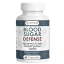 Sugar Shield Defense Supplement - Cinnamon, Chrome, Vanadium, Triple Protection pour le cœur, Métabolisme, Énergie - 60 Capsules, Fabriqué aux États-Unis