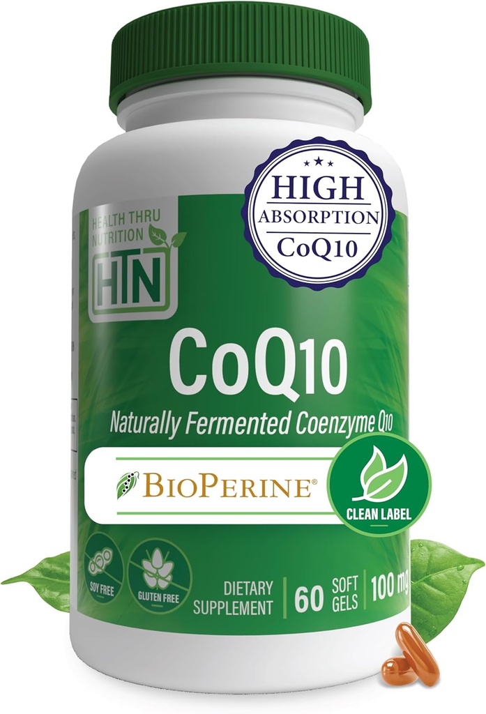 Santé Thru Nutrition CoQ-10 100mg avec BioPerine 60 Softgels.