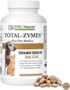 NWC Naturals Total-Zymes Plus Enzymes digestifs végétariens pour chiens et chats, soutient un système sain de pièges digestifs et immunitaires, probiotiques avancés et prébiotiques- 100 comprimés à croquer
