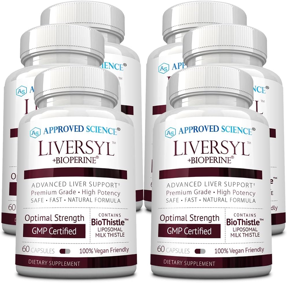 Science approuvée Liversyl - Thistle de lait, extrait d'artichaut et biopérine - Vegan - 360 Compte - 6 mois d'approvisionnement - Fabriqué aux États-Unis