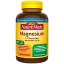Nature faite Magnésium L-Thréonate avec Vitamine C et Vitamine D3, Fournit 130 mg de Mag de 1800 mg Magnésium L Thréonate, supplément de soutien cognitif Magnésium, 90 Capsules, 30 jours d'approvisionnement