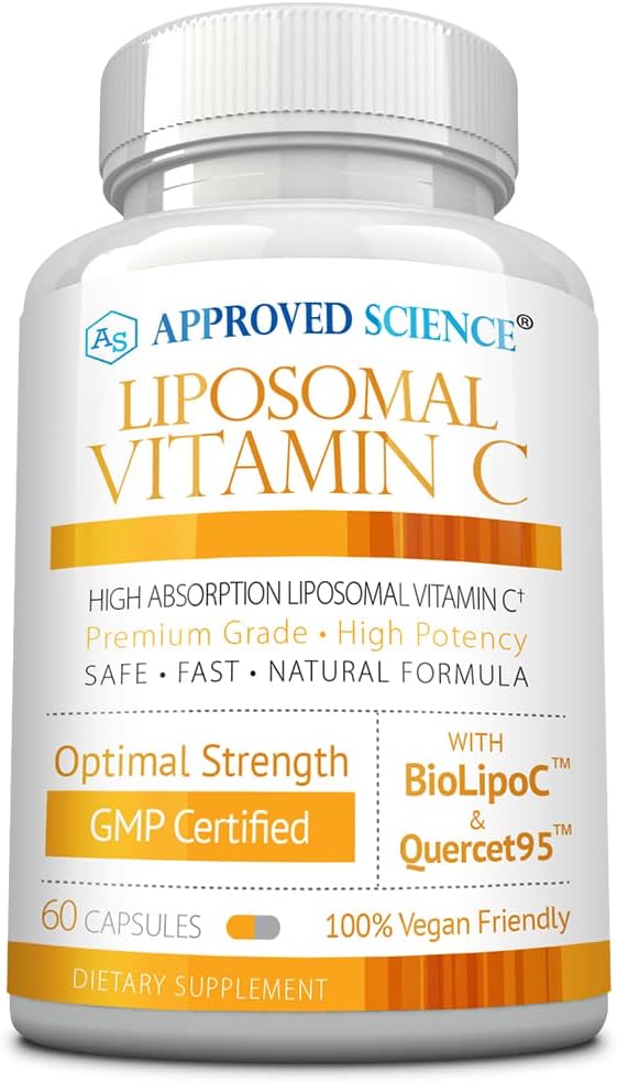 Science approuvé Vitamine liposomique C - 1100 mg - 60 Capsules - Soutien immunitaire, Boost Collagène, Antioxydant - Haute Absorption - Soluble gras - Non OGM - Vegan - Fabriqué aux États-Unis