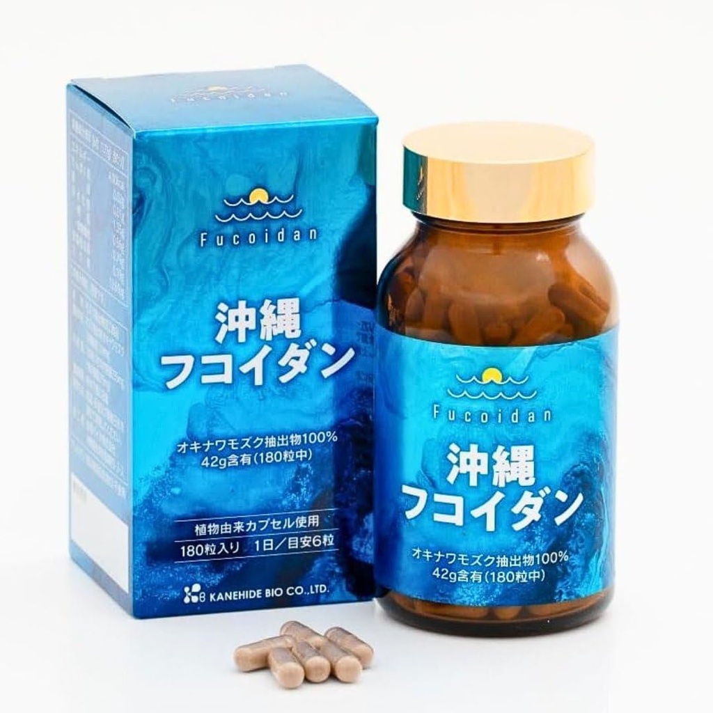 Okinawa Fucoidan(Type de capsule) 180grains avec boîte en plastique;100% mozuku Extrait de la préfecture d'Okinawa 42g (sur 180 grains)