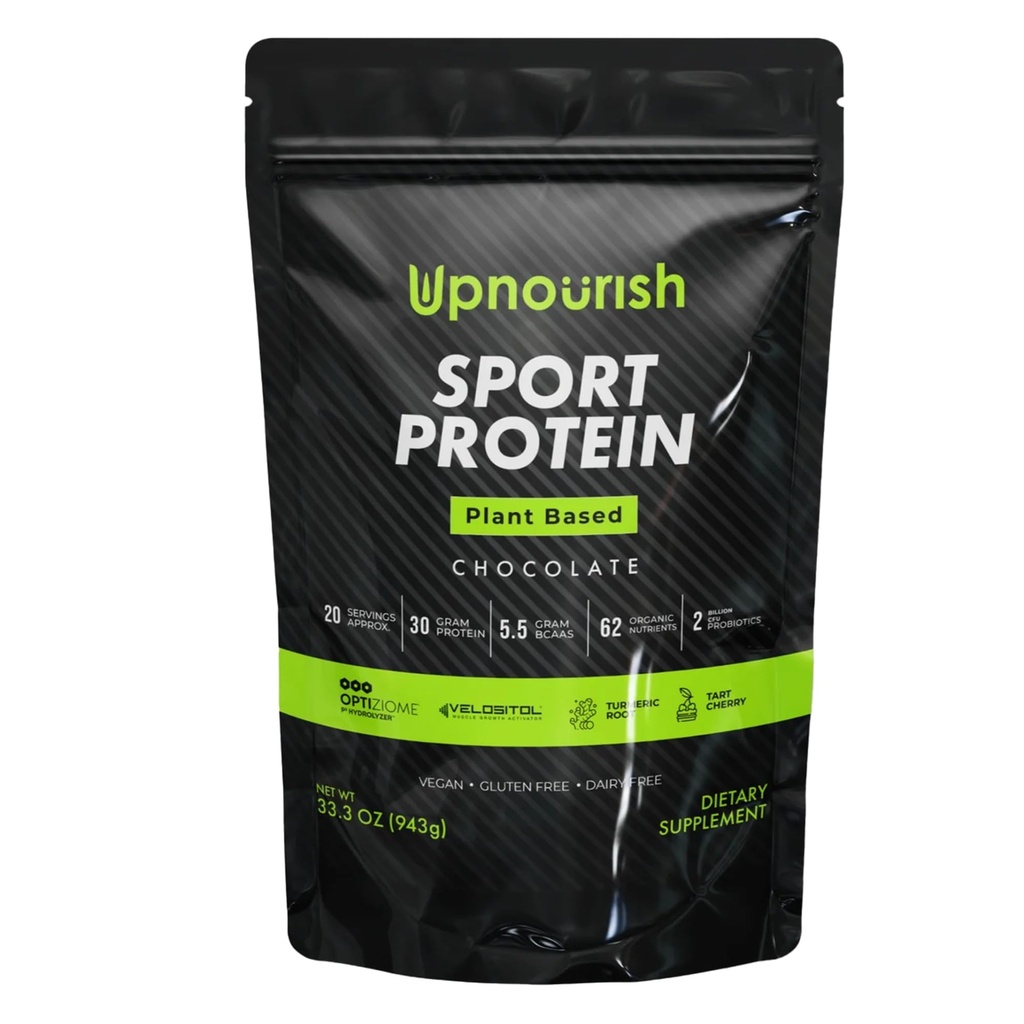 Vegan Sport Protein Powder Chocolate 20 servings – 30g Plant Based Protein, VELOSITOL, BCAAs, Organic Greens & Fruits, Probiotics, Tart Cherry for Post Workout Recovery, Inform Sports Certified Keto