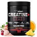 GMU SPORT - Monohydrate de créatine avec poudre HMB - 45 portions, suppléments de créatine HMB, créatine avec HMB pour augmenter la force, la croissance musculaire et l'énergie accrue, 3G HMB/fruit Punch