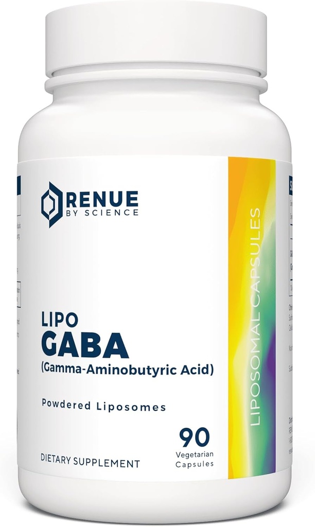 Renue By Science GABA de haute résistance Suppléments GABA liposomiques de 90 GABA Capsules - 300mg Acide gamma-aminobutyrique par portion