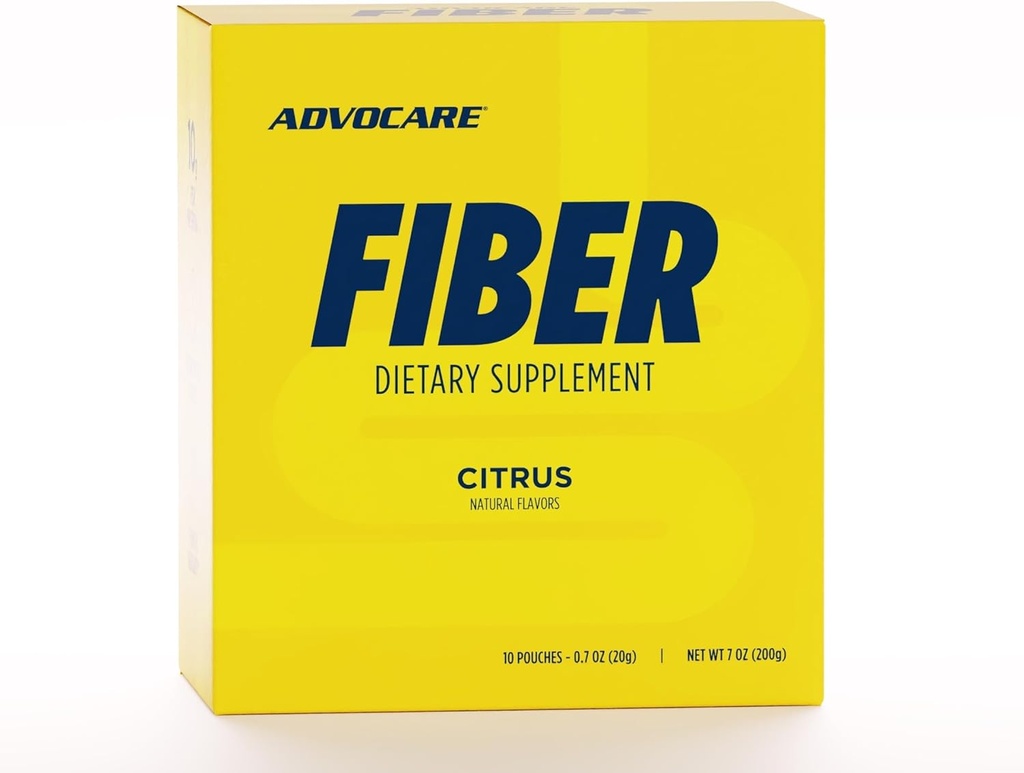 Supplément alimentaire en fibre advoCare - Supplément quotidien en poudre de fibre avec fibre soluble et soluble - Mélange de fibre comprend Psyllium Husk & acide citrique - soutient la santé digestive* - Citrus, 10 Pouches