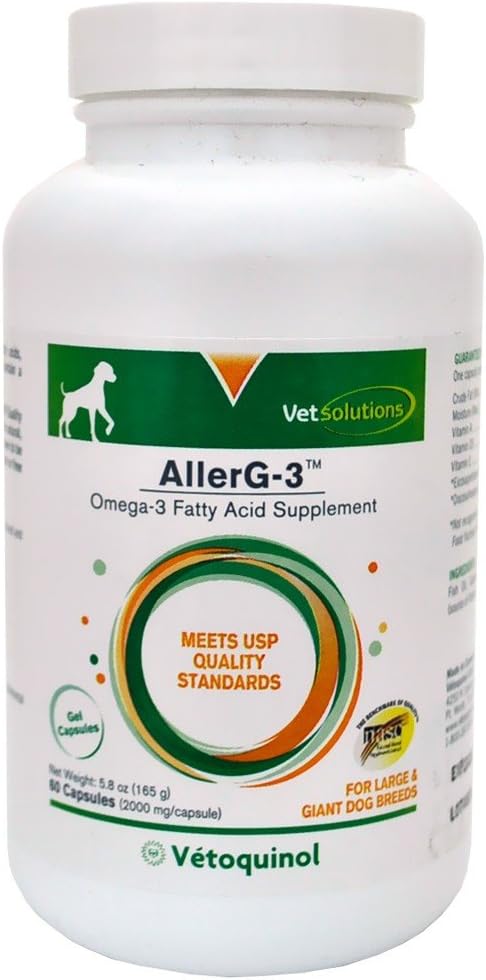 Vétoquinol soin Triglycéride Oméga Supplément pour grandes races géantes (60 capsules)