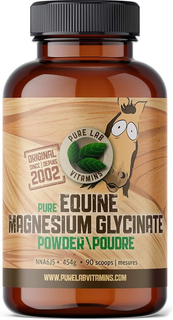 Vitamines de laboratoire pur Poudre de glycinate de magnésium équine - 454 g Fabriqué au Canada