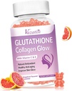 Glutathion Collagen Glow Gummies, Collagen Gummies avec vitamine C, E, supplément de glutathion pour les femmes, soins de la peau, anti-âge, saveur de pamplemousse, 60 comte