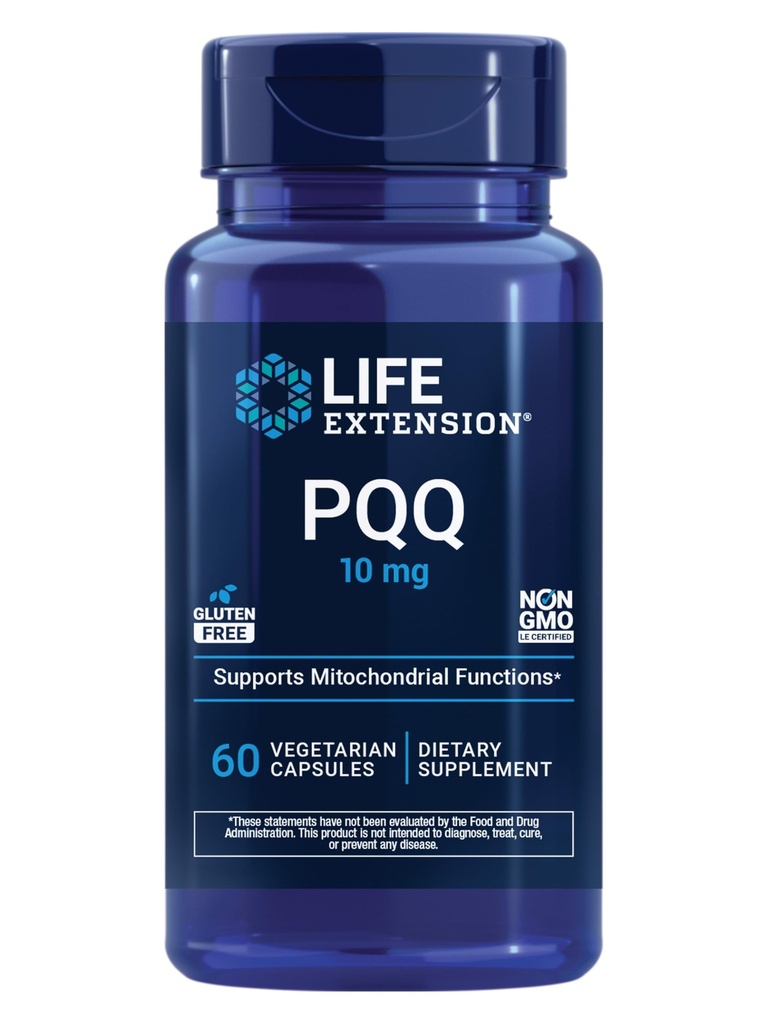 Extension de vie PQQ Caps – Pyrroloquinoline Quinone, 10 mg – favorise la croissance de nouveaux Mitochondries, ATP, support énergétique – sans gluten, non OGM, végétarien – 30 capsules