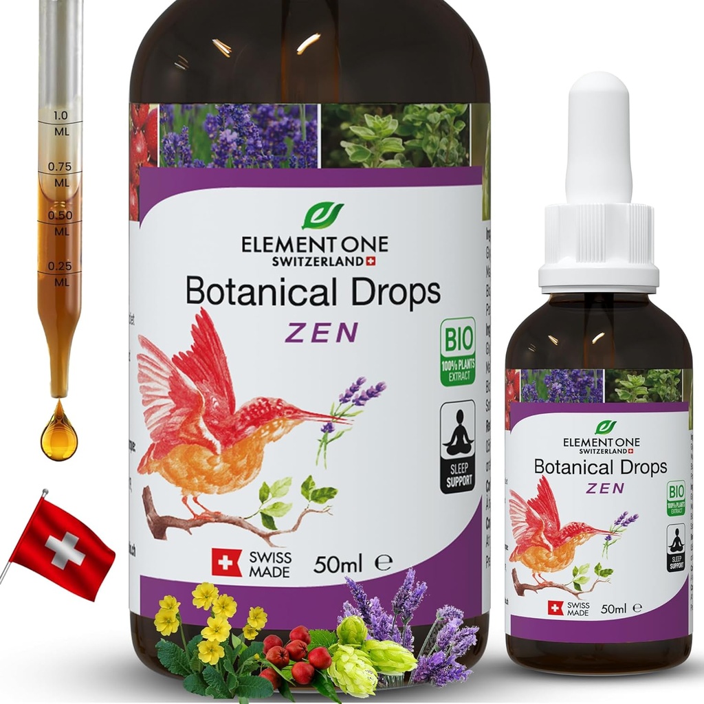 Botanical Zen Drops is Natural Sleep Support Supplement, Herbal Drops, Sleep Support & Relaxations Support, Plant-Based Promotes Relaxation