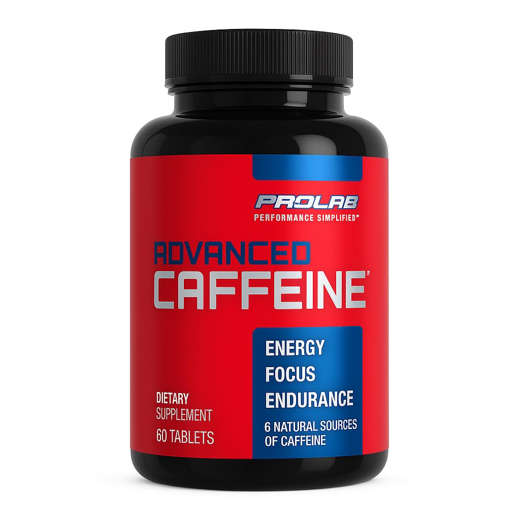 ProLab Nutrition Advanced Caféine 200mg, Comprimés naturels de caféine à action rapide avec extrait de thé vert, énergie propre, concentration mentale (60 Nombre (paquet de 1))