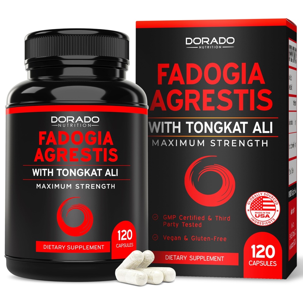 Fadogia Agrestis et Tongkat Ali Supplément Performance Blend - (120 Capsules) - Résistance maximale - Conduite, performance athlétique et masse musculaire - Sans gluten, sans OGM, capsules végétaliennes - États-Unis Fabriqué