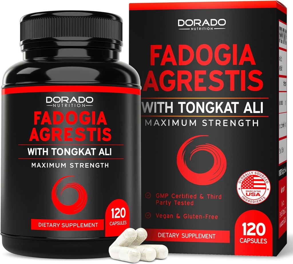 Fadogia Agrestis et Tongkat Ali Supplément Performance Blend - (120 Capsules) - Résistance maximale - Conduite, performance athlétique et masse musculaire - Sans gluten, sans OGM, capsules végétaliennes - États-Unis Fabriqué