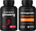 NutraChamps Capsules Ginseng coréennes et Ashwagandha Capsules 2 Pack Bundle