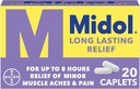Midol Long Lasting Relief - 20 Caplets, paquet de 6