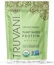 Truvani Poudre de protéines de pois végétaliens de 20g de protéines biologiques à base de plantes de 20 portions