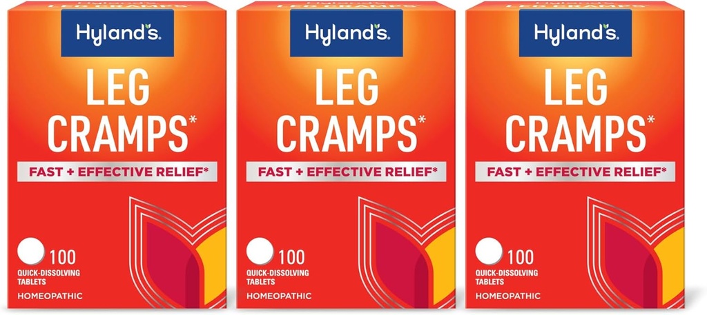 Hyland's Leg Cramps, Relief of Leg, Calf, Charley Horses, and Foot Cramps, 100 Quick-Dissolving Tablets 3-Pack (300 Total)
