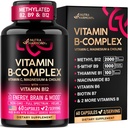 Complexe Vitamine B pour les hommes et les femmes - Riboflavine B2, B12, B1, B3, B5, B6, B7, B8, B9.