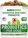 BARK&SPARK Chien Probiotique Chews - Gaz, Diarrhée, Allergies - Enzymes + Prébiotiques - Fibres à mâcher - Digestion, Immunité - États-Unis Fabriqué - 90 Ct - Poulet