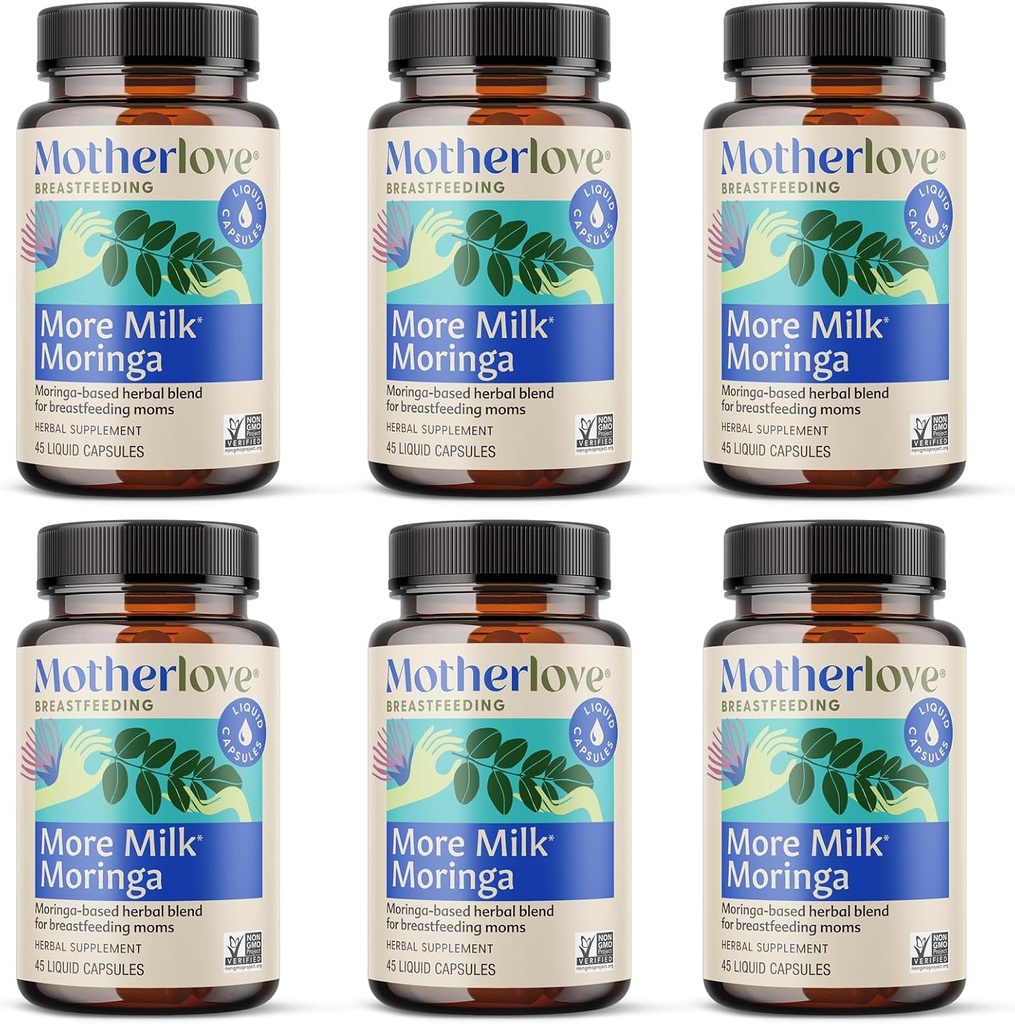 Motherlove Plus de Moringa Lait (270 capsules liquides) Supplément d'allaitement à base de Moringa pour soutenir l'approvisionnement en lait maternel — Non-OGM, Herbes organiques, Vegan, Kosher