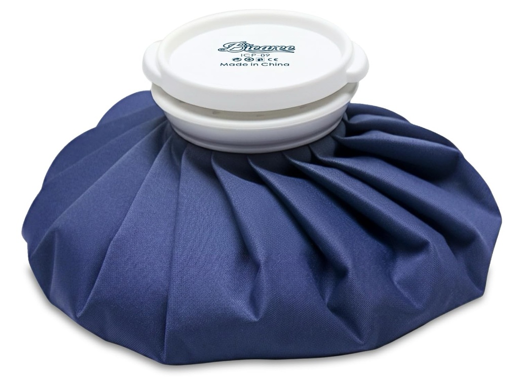 Sac à glace BICAREE pour blessures réutilisables, Sacs à glace Sac à eau chaude pour la thérapie chaude et froide et le soulagement de la douleur avec couverture, Sac à glace respirant élastique sans fuite, taille 9"