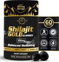 Gommies pures de Shilajit d'Himalaya – Acide Fulvic à 75%+, grade d'or de haute puissance – Mélange pour l'énergie, la vitalité et le soutien immunitaire, Voyage - Friendly, Saveur Tamarin – 60 Gommies
