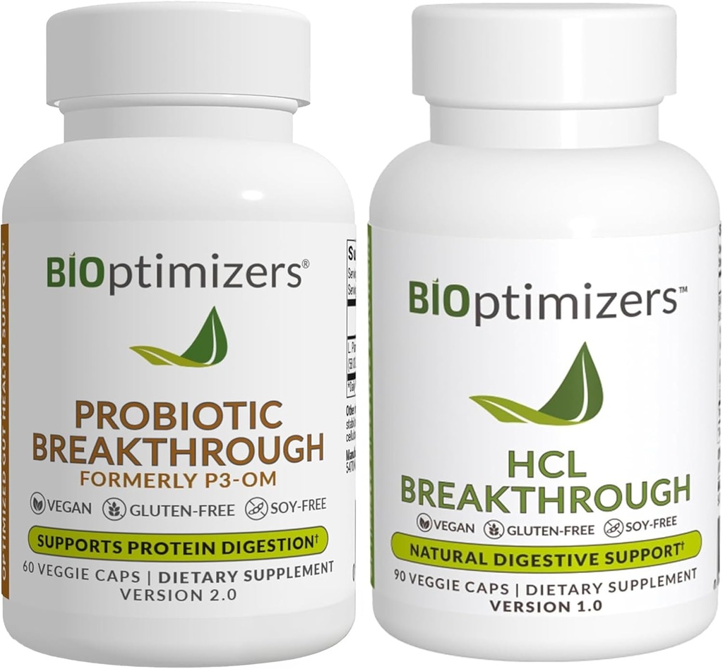 BiOptimizers - P3-OM (60 Capsules) and HCL Breakthrough (90 Capsules) Supplement Bundle