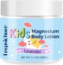 Lotion de magnésium pour les enfants Sommeil et calme: Lotion naturelle de lit Relaxation et soulagement du stress - Crème de magnésium topique avec lavande apaisante, beurre de karité, vitamine E - pour les bébés, les tout-petits et les juniors