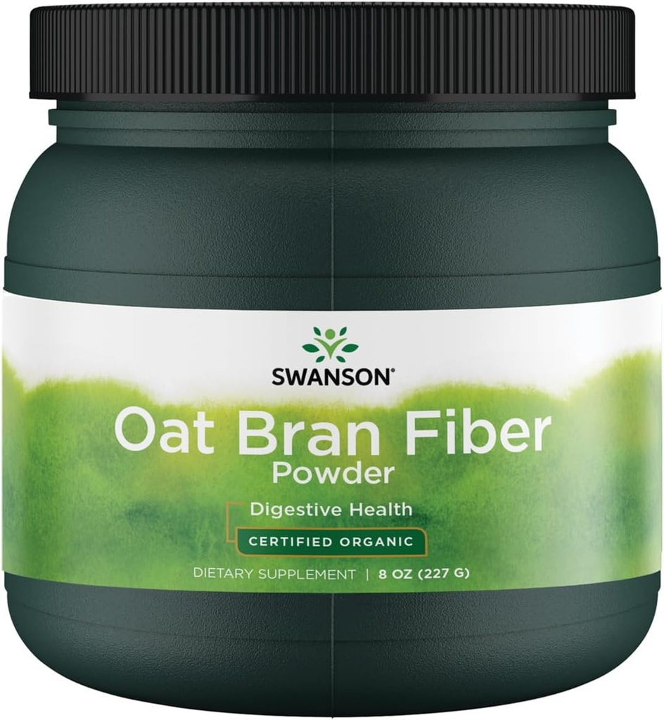 Swanson Certified Organic Oat Bran Fiber 8 Ounce (227 g) Pwdr