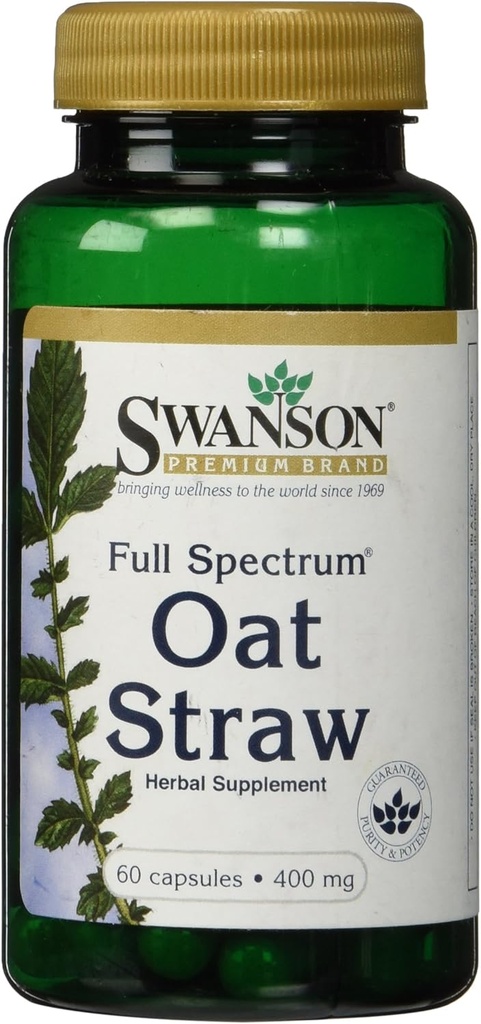 Swanson Plein spectre Paille d'avoine 400 Milligrammes 60 Capsules