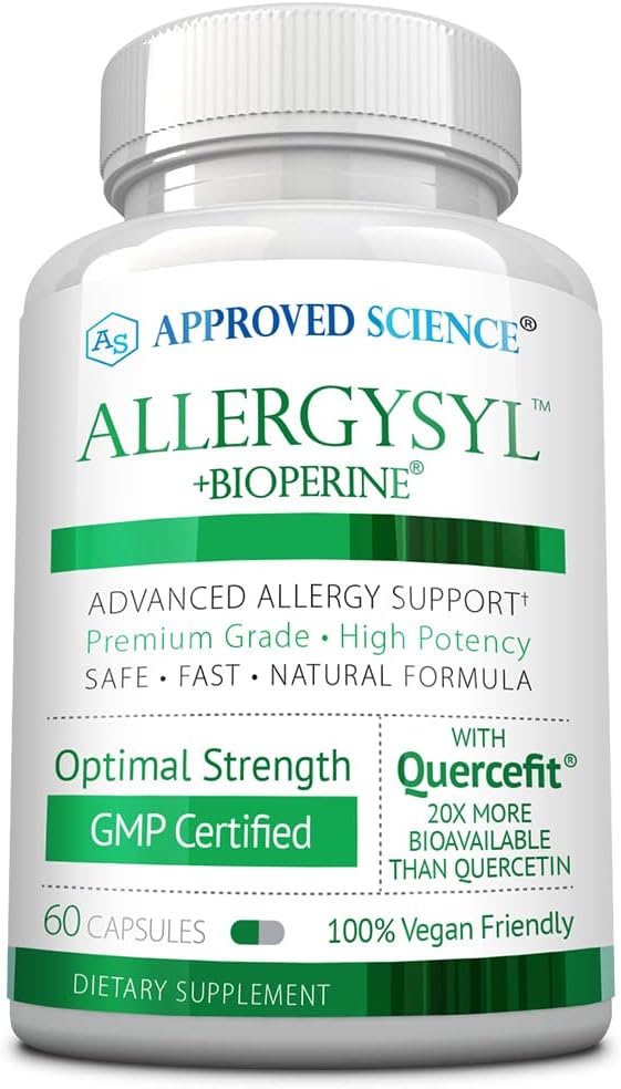 Approved Science Allergysyl - Lower Intensity of Seasonal Allergies, Boost Immunity, Rich in Antioxidants - Vegan Friendly - 60 Capsules - Made in USA