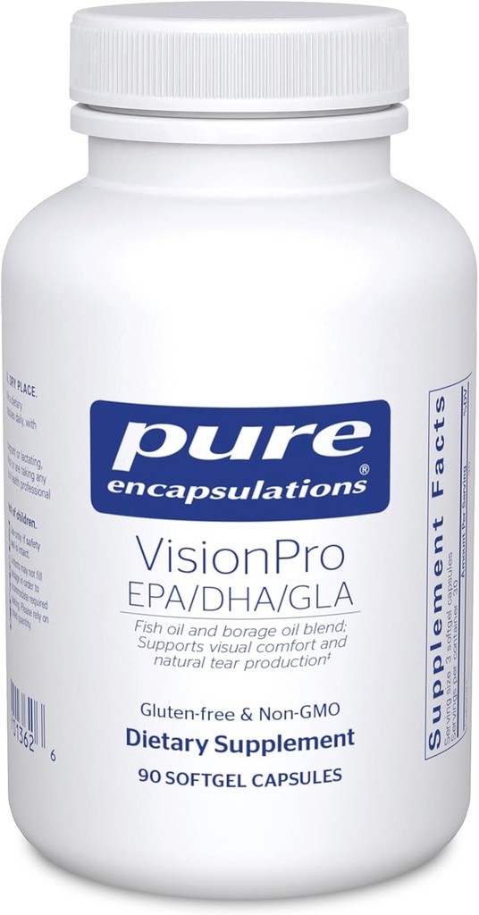 Pure Encapsulations VisionPro EPA/DHA/GLA | Supports Natural Tear Production and Retention of Eye Moisture* | 90 Softgel Capsules