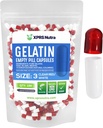 XPRS Nutra Taille 3 Capsules vides - 100 Compte Capsules de gélatine vides - Pills Bricolage Capsule Remplissage - Pure Pilule de Gel de Pilule pour Do-It-Youlf Vitamines et suppléments (rouge clair/blanc)